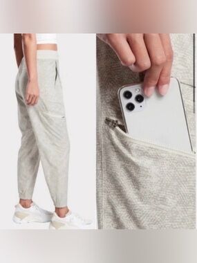 Light Gray Women's Jogger Pants with Zip Pocket